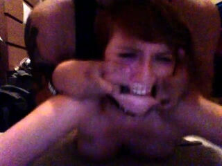 Small titted brunette teen fingering on the bed