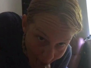 Blonde Amateur MILF Gives a Nice Blowjob