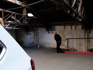 French MILF Rough Anal Threesome in Parking Lot