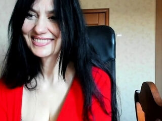 Big-Tit Russian dark-haired jerks on stool