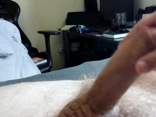 Wife plays and gives me a handjob with lube
