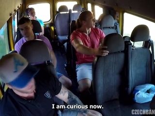 Czech group sex in the bus