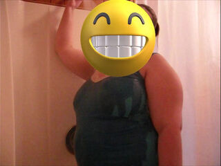 wife gets in the shower in cum coverd tanktop