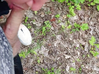 A friend sucks my dick in a public park and swallows cum
