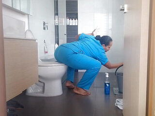 This maid knows how to keep her job.
