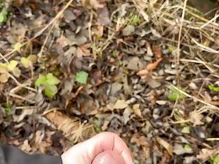 Hand-job in the woods in winter