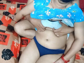 Indian housewife having romance with her husband.