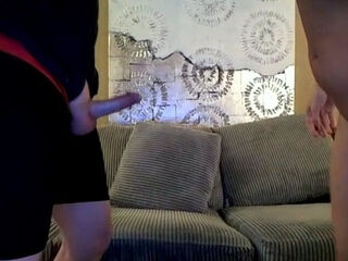 Big cock brunette MILF sucks a big cock POV