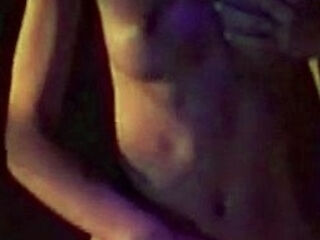 Pink labia close up of naive brunette