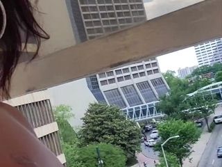 'JusAgirl - EXHIBITIONIST Caught by security guard extraordinary RISKY jerking on camper in parking deck'