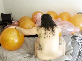 Busty curly brunette with big boobs fucks on couch