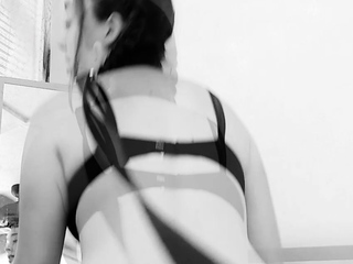 Amateur striptease and Solo masturbation