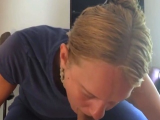 Blonde Amateur MILF Gives a Nice Blowjob