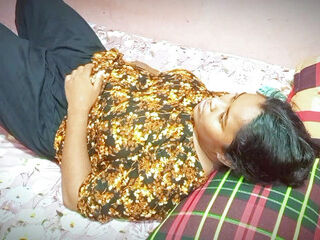 I entered the clock and saw the stepcousin lying down, I could not stay okay after seeing his big milk.