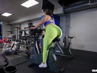 Ginormous milky stiffy pounds a ginormous arse chinese woman in a public gym