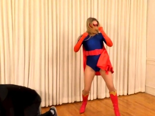 Superheroine Supergirl took hold of strapped and abjected