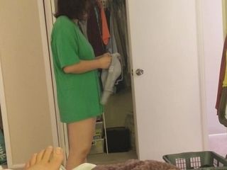 Japanese Slutwife switching in the apartment - voyeur