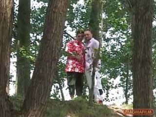 Two Hikers Meet a Cute Girl in the Woods for Some Pleasure