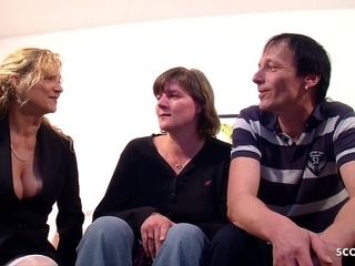 German mommy instruct real elderly married duo how to Fornicate in three Some