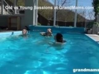 "Fucked Up grandma Pool Orgy"
