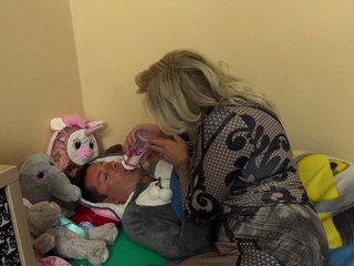 Blonde Cougar loves to play with little guy