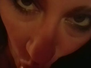 'Pov upclose blow-job with spunk in gullet with demonstrate and tonguing spunk up'