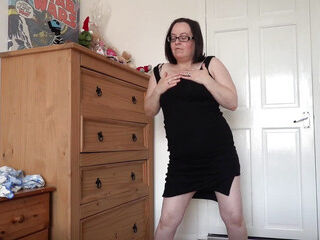 Dancing Striptease in Little Tight Black Dress